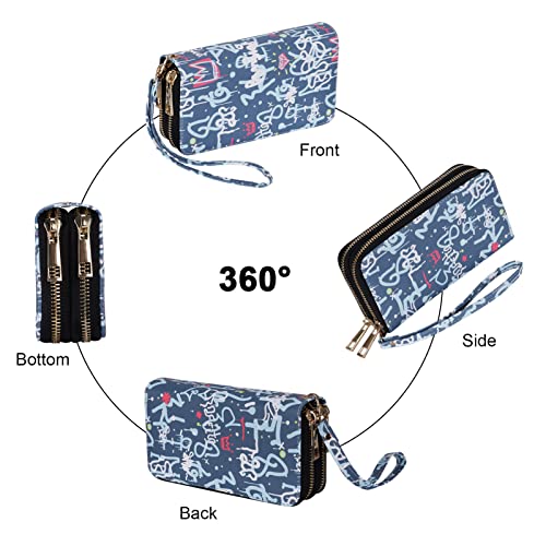 Image of XEYOU Double Zipper Long Clutch Wallet Cellphone Wallet for Women with Removable Wristlet Strap for Credit Card, Cash, Coin, Bill