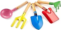 Kids Gardening Tools Set, 5PCS Gardening Tools for Kids Metal with Sturdy Wooden Handle Safe Gardening Tools 8