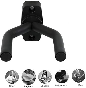 Chroma Gitar Bağlama Ukulele Duvar Askı Standı + Dübel ve Vida dahil