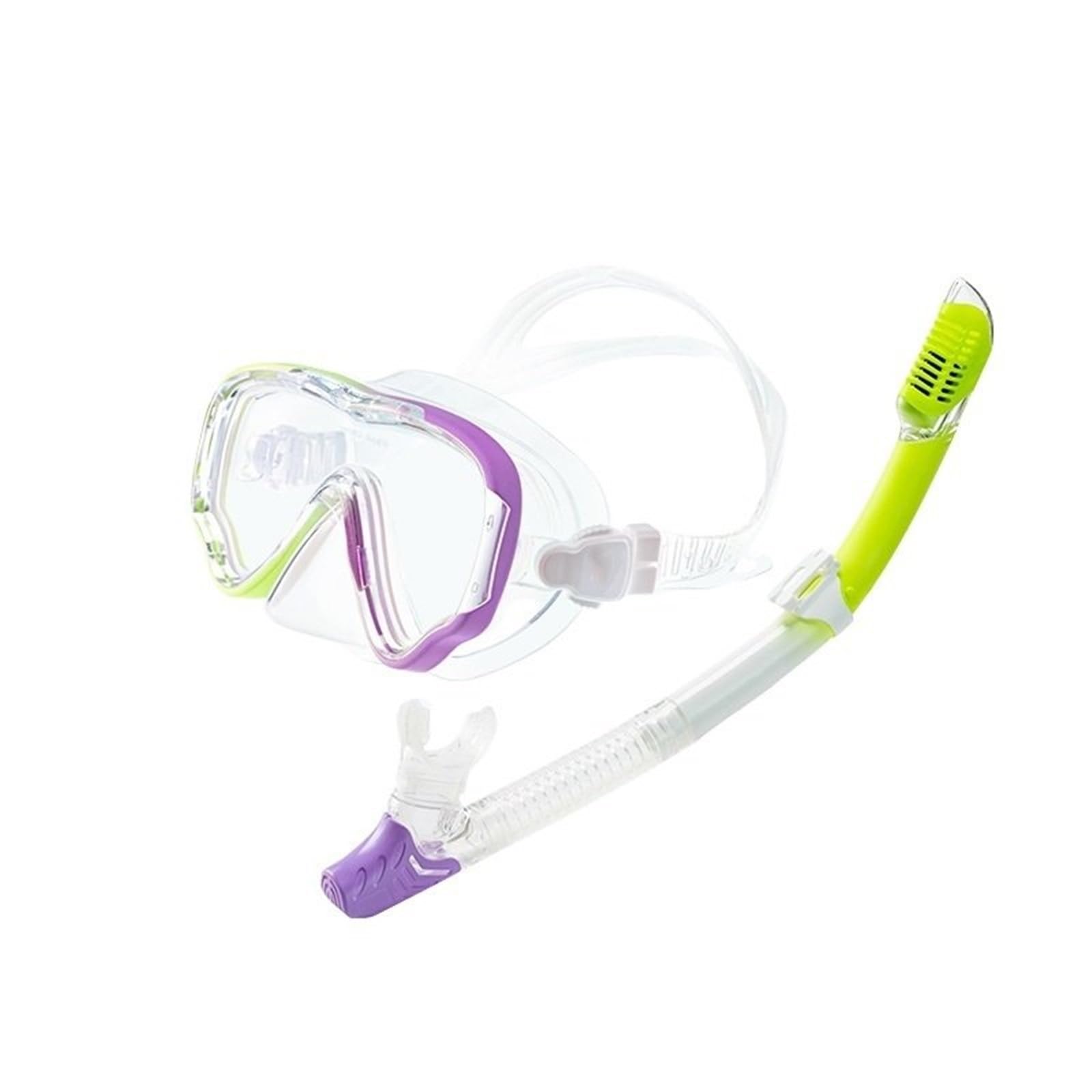 Buceo Máscara de Buceo y Snorkel Gafas de Buceo Gafas de natación Juego de Tubos Easy Breath Máscara de Snorkel Kit de de Buceo(Red)