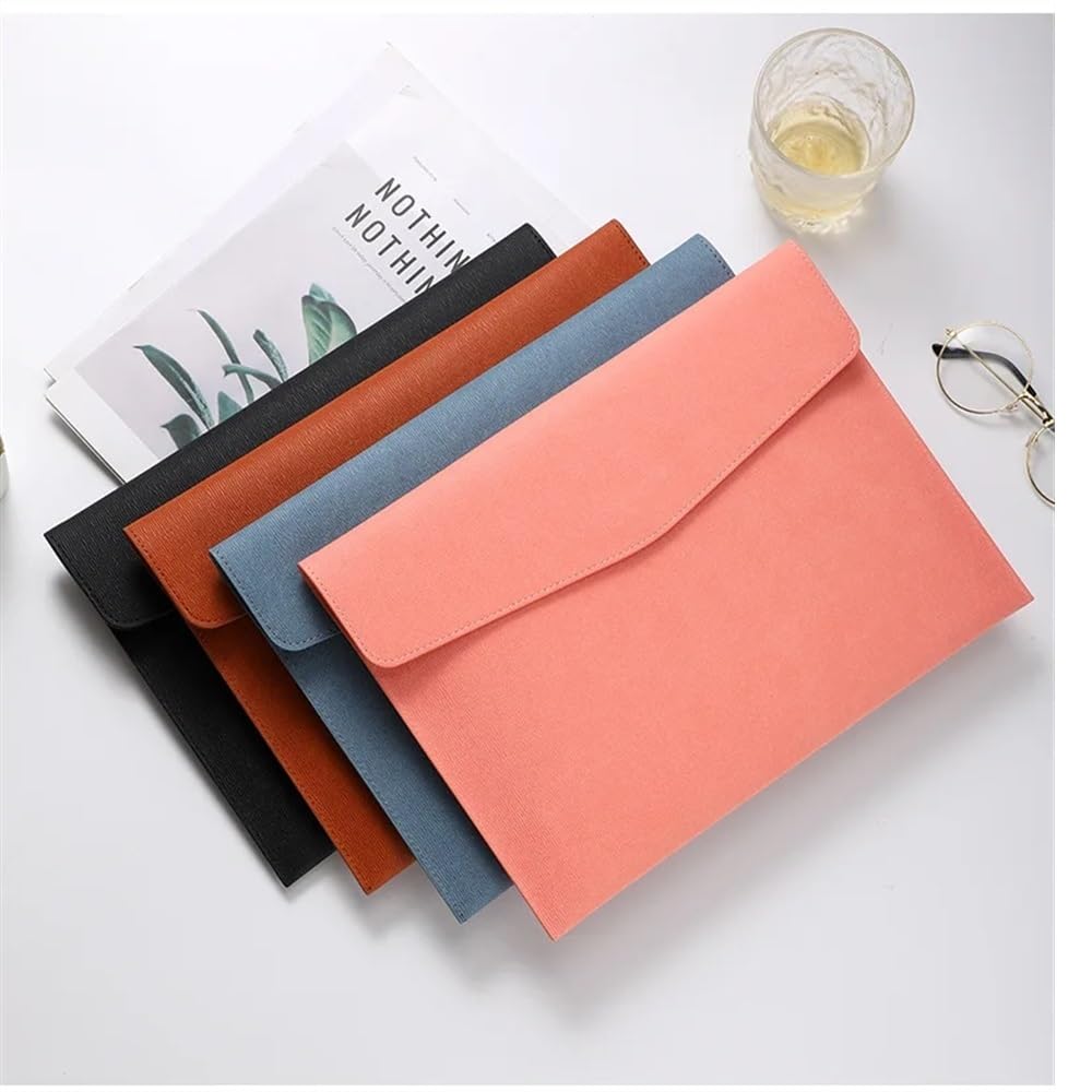 Cartelline espositive A4 in ecopelle con buste in plastica trasparente multicolore for ufficio scolastico(Bruin)
