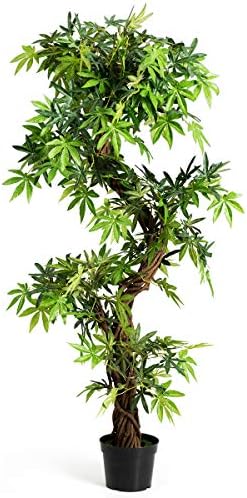 Künstlicher Ficusbaum 122cm – Mit Holzstamm & 420 Blättern, Im Topf Für Wohnzimmer, Büro & Deko