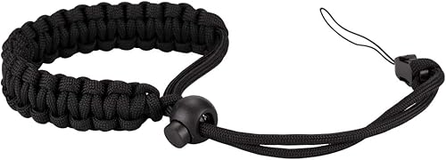Miniatura 4 de Allzedream - Correa de muñeca para cámara, pulsera de paracaídas ajustable para teléfono celular binocular DSLR (negro)