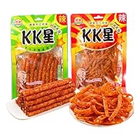 BaiLiSnacky Latiao 2 Packs Big Spicy Seasoned Sweet and Chinese Snacks Classic Hot Strips for Office Casual (106 G X 2 Packs)