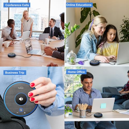 Image of Conference Speaker with 4 Wireless Mics, USB Speakerphone with AI Noise Reduction&360 Voice Pickup, Conference Microphone Compatible with Leading Platforms (4 Wireless Mics)