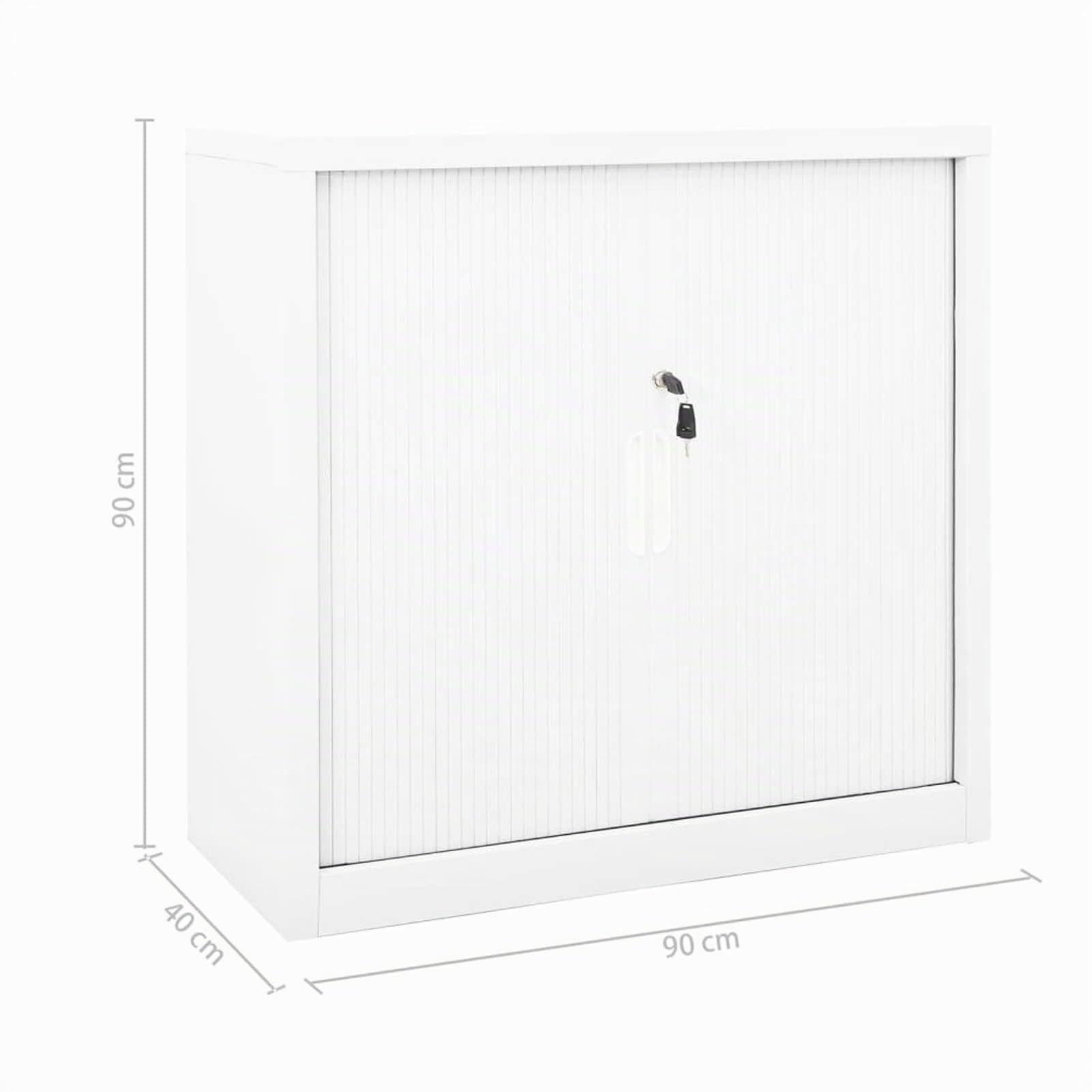 Festnight armoire Bureau Porte Coulissante Métallique Verrouillable Blanc
