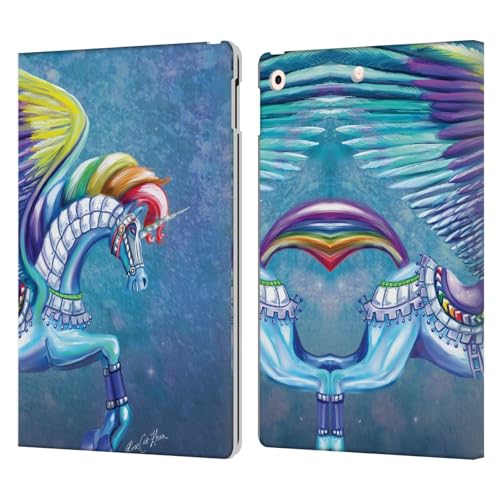 Étui portefeuille iPad 10.2 licorne housse cuir Rose Khan