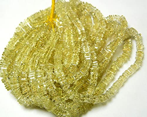 Perles Heishi quartz citron 6mm pour remplacer les intercalaires en plastique par des pierres fines