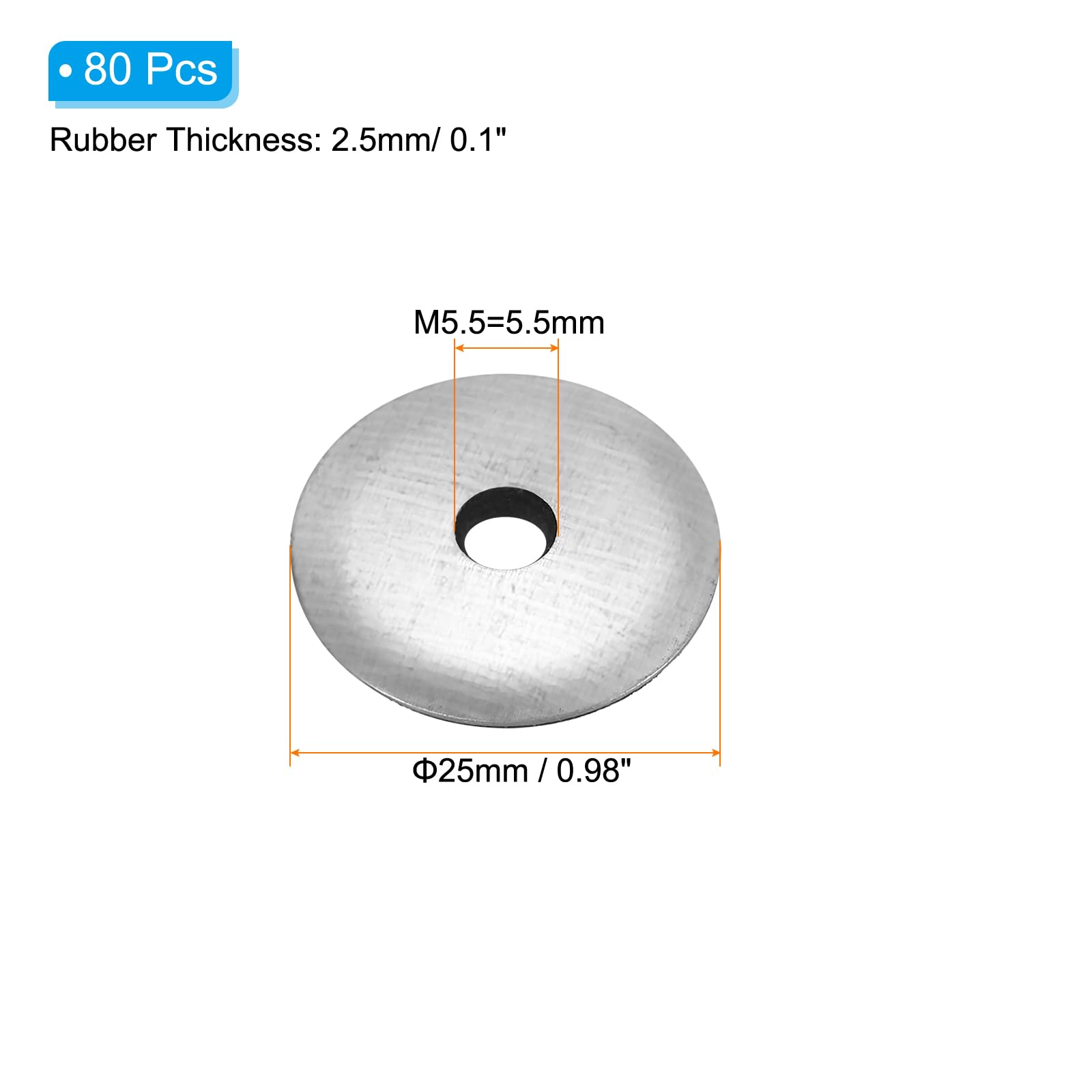PATIKIL 7/32"x1" EPDM Bonded Sealing Washers - Image 2
