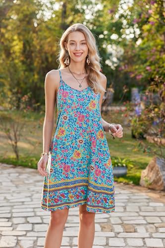 Zeagoo Womens Summer Dress 2025 Loose Sleeveless Tshirt Dress V Neck Mini Dress Beach Sundress with Pockets - Image 4