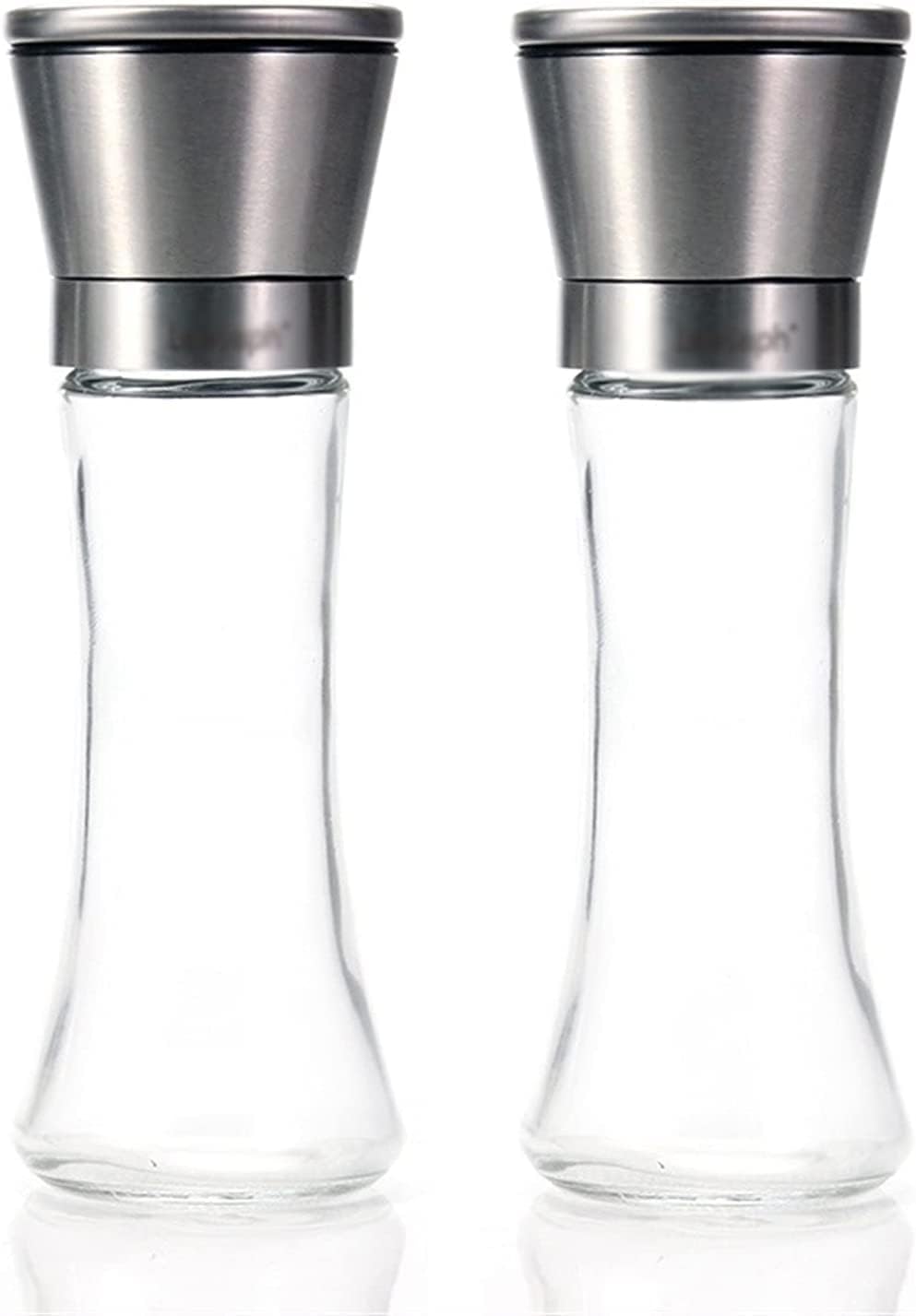 Salt and Pepper Grinder,Pepper Grinder Set of 2 Pepper Salt Grinders, Stainless Steel Salt and Pepper Grinder Set - Tall Salt and Pepper Shakers with Adjustable Coarseness Pepper Mill (Color : 19cm x