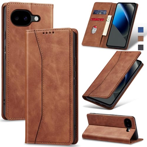Image of Jasonyu Flip Wallet Case for Google Pixel 10A,Brown