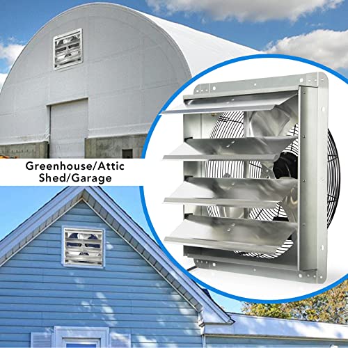 Ken Brown 18 Inch Shutter Exhaust Fan With 1.65 Meters Power Cord Wall Mounted, High Speed 2600Cfm, Vent Fan For Garages And Shops, Greenhouse,Attic Ventilation #TOP7