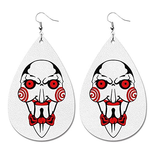 Halloween Earrings Faux Leather Earrings For Women Teardrop Drop Dangle Earrings Bulk Pumpkin Ghost Skull Earrings Halloween Gifts For Adult4