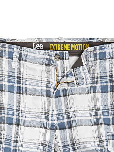 Lee Mens Extreme Motion Carolina Cargo Shorts, Blue Merle Plaid, 30 Us #TOP4