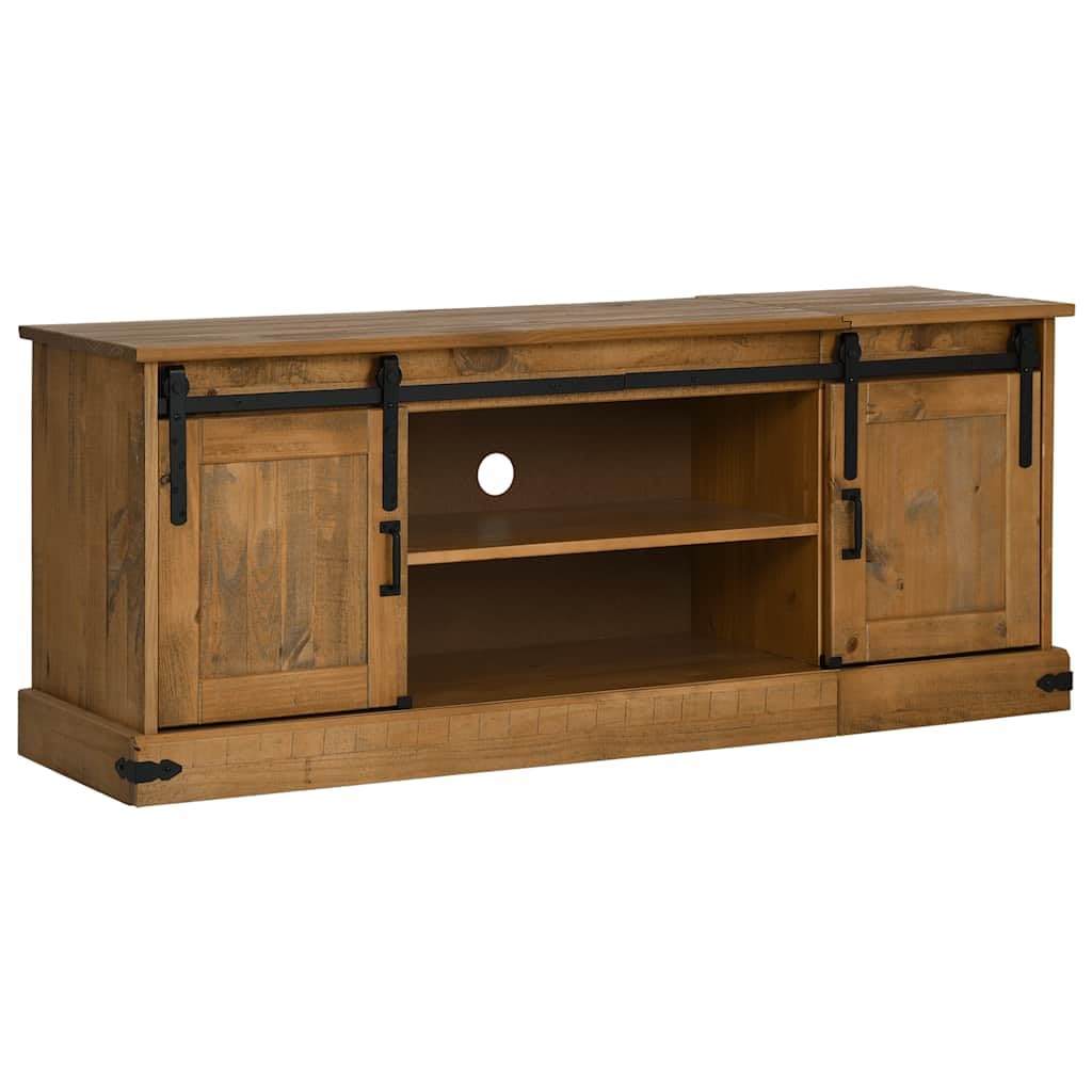 Centres de divertissement et meuble TV - Meuble TV Halden 2 portes coulissantes - 150 x 40 x 60 cm - Bois massif