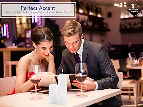 Royal Imports Unscented Pillar Candles 3 Inch Premium Wax White, 4 Sets (12 Candles - 4 Of Each 3X3, 3X6, 3X9) White Unscented Premium Wax For Wedding, Spa, Party, Birthday, Holiday, Bath, Home Decor #TOP2