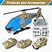 Helicopter Toy Playset for Boys,Helicopter Toys for Boys Age 4-7,Included 1 Airplane and 3 Tanks,Durable Design, Realistic Details,Gift for Kids