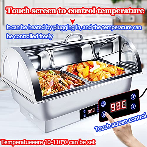 LXX Speisewärmer Buffet Elektrisch, Edelstahl Chafing Dish Behälter Warmhaltebehälter, 9L Roll-top Buffetwärmer… – Bild 5