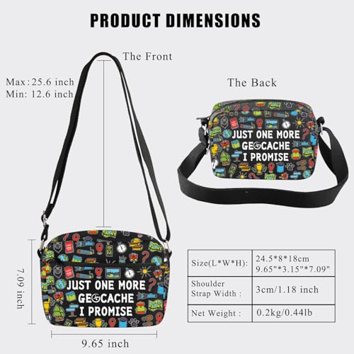 BDPWSS Geocaching Crossbody Bag Geocacher Gift Just One More Geocache I Promise Outdoor Lover Gifts Treasure Hunter Gifts2