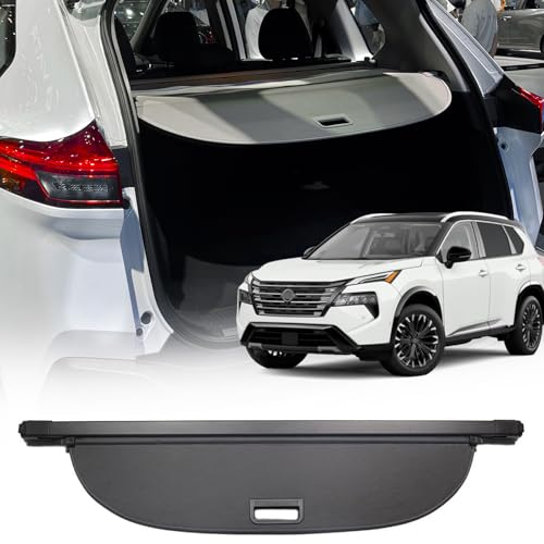 Image of Cargo Cover for 2021-2026 Nissan Rogue Accessories S SV SL Platinum, Leather Retractable Trunk Cover Privacy Security Screen Luggage Shield Shade(Not for Rogue Sport /Select)