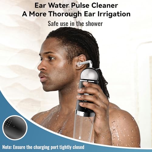 Ear Wax Removal, Electric Ear Irrigation Flushing System with Pulse Mode, Water Ear Cleaning Kit, Portable Ear Cleaner with Basin and Resuable Nozzles for Adults-Black - Image 4