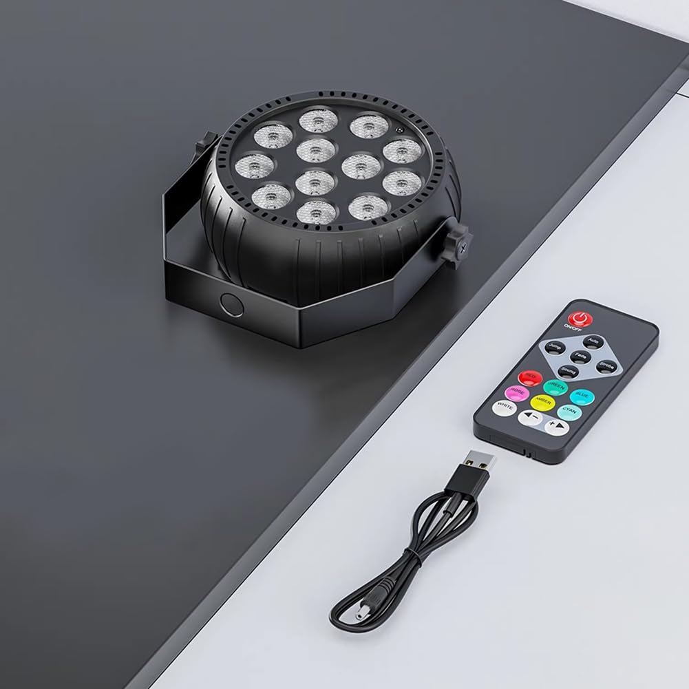 Luz Estroboscópica Navideña, Luces Estroboscópicas con Control Remoto RGB de 10 W, Luz Estroboscópica LED Inalámbrica para Escenario, Baile, Boda