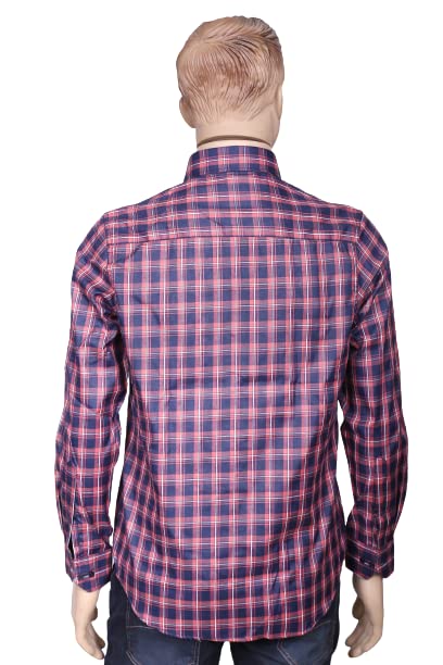 Image of Men's Cotton Casual Full Sleeve Checkered Shirt