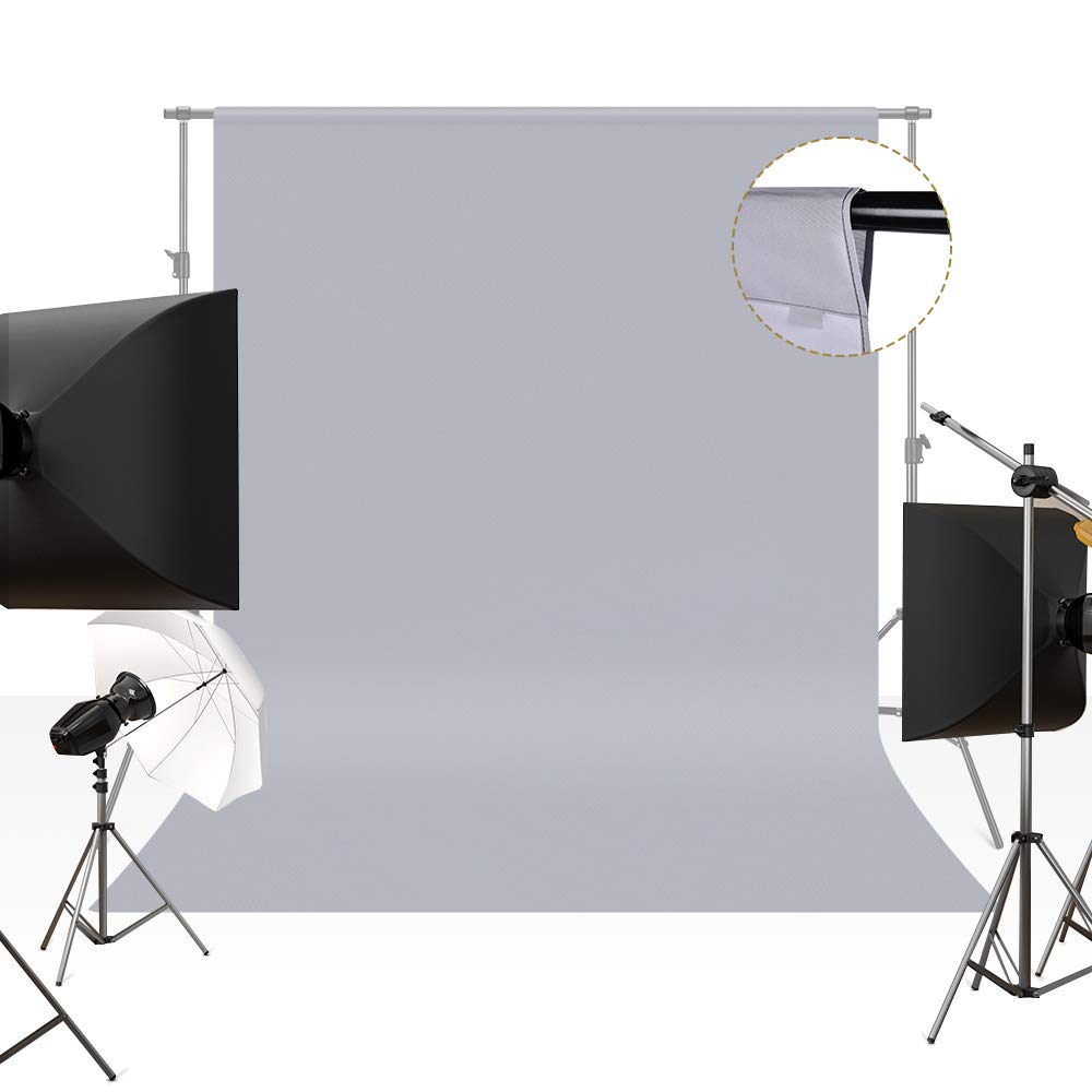 UTEBIT Grey Backdrop 5x6.5ft/1.5x2m Grey Photography Backdrop Flodable
