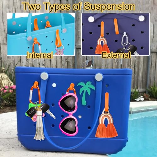 Image of Mity rain Key Holder for Bogg Bag, Accessories for Bogg Bags Original X Large, Insert Charm Carabiner Keychain for Beach Bag