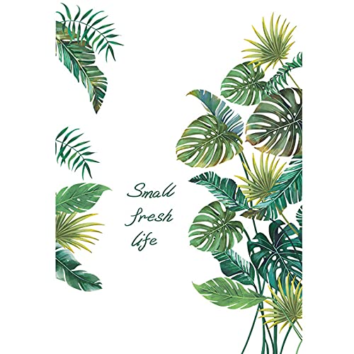 Big Green Leaf Wall Stickers Tropical Plant Leaves Window Decals Wall Murals Wall Art Decorative Sticker For Kids Home Living Room Bedroom Nursery Playroom Jungle Party Decor Decorations Supplies #TOP1