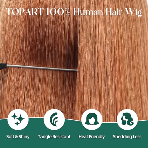 Image of Orange Wig Human Hair Pre Plucked Straight Short Bob Wigs 5x6 UHD Lace Front Wigs Remy Real Human Hair for Women 14Inch