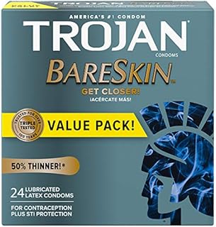 Trojan Bareskin Thin Premium Lubricated Condoms - 24 Count