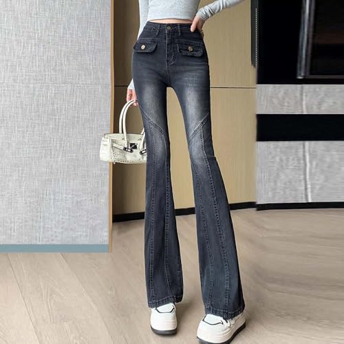 Autumn and Winter high Waisted Micro Flared Jeans, Thickened and Slim fit, Women's Jeans2