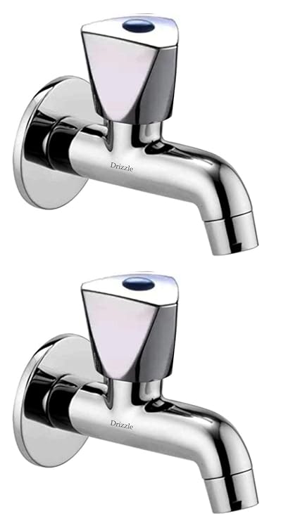 DRIZZLE ACR102-2 Acura Long Body Bib Cock Brass | Chrome Plated | Quarter Turn | Foam Flow (Combo of 2 Pieces)