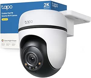 Tapo Wi-Fi Camera Outdoor Colour Night Vision, 2K 3MP WiFi 360° IP65 Camera, Outdoor Surveillance Camera, Smart AI Detections, Smart Tracking, Alexa, 2.4GHz, C51A asin的图片