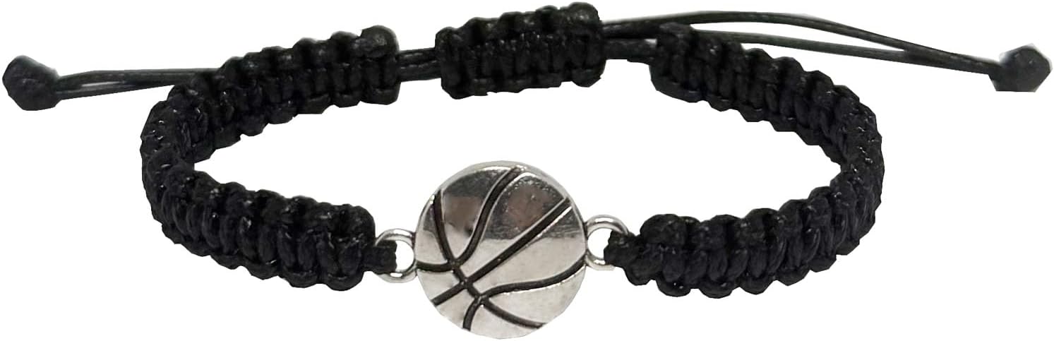 Basketball Bracelet-Unisex Charm Bracelet - Adjustable Friendship Bracelet Basketball Gifts Sports Bracelets Basketballs Jewelry