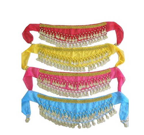 ® 2Pieces Kid Sequins Belly Dance Hip Scarf Wrap Belt2