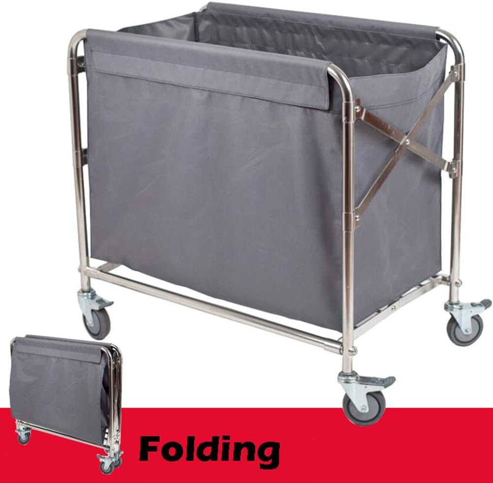 Carrello pieghevole nizer – Carrello portatile per hotel e lavanderia, versatile carrello per biancheria e pulizia, robusto carrello da portata per casa e ufficio