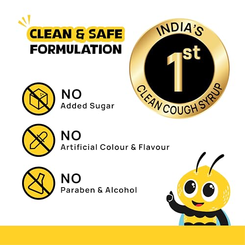Image of Kids Daytime Cough Syrup | Dry & Wet Cough Relief | Honey, Tulsi, Ginger & Licorice | Non-Drowsy, Drug-Free | Natural Blueberry Flavor | 100ml (Ages 2+)