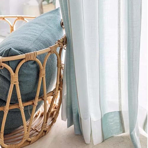 Cortinas semitransparentes de lino sintético para evitar reflejos 8