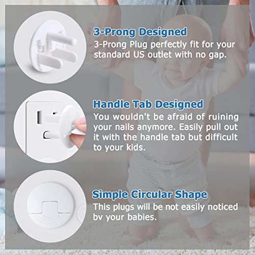 image for Outlet Covers Baby Proofing White - PRObebi 38 Pack Plug Covers for El