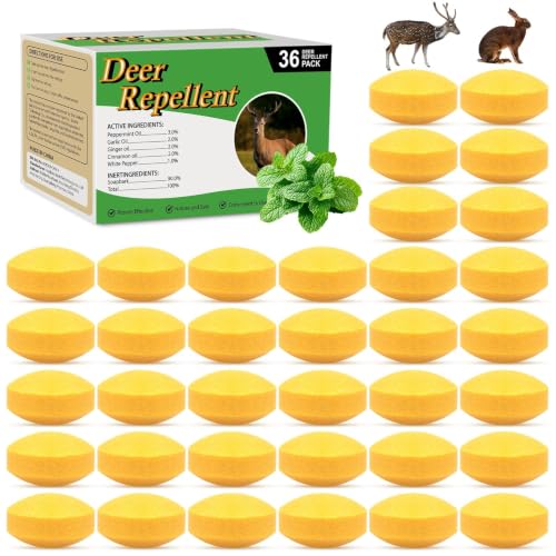 CKUKARM 36 Pack Deer Repellent Rabbit Repellent Outdoor for Plants, Deer Deterrent Keep Deer...