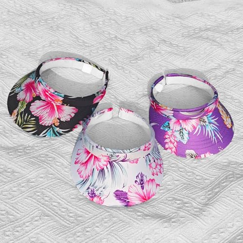 Image of 3 Pack Sports Sun Visor Hat Women Men Adjustable Clip On Visors Outdoor Golf Beach Cap