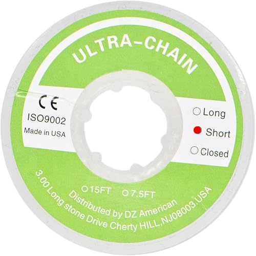 RZJZGZ Cadena elástica de ortodoncia dental transparente Cadenas de potencia de soporte de carrete de ortodoncia Banda de goma elástica corta..