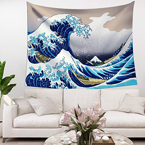LIGICKY Wandtapijt Wanddoek Hippie Wandtapijt Ukiyoe Hokusai The Great Wave Off Kanagawa Wandbehang Picknickdeken… - Afbeelding 3