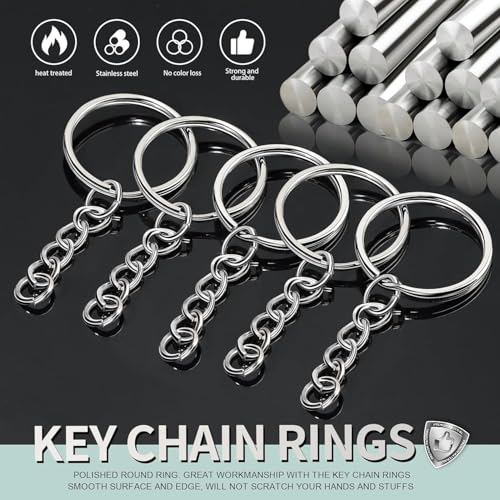 Image of Decorcrafts 25mm Open Jump Ring Connector Key Case (Silver) Used for Organize Your Keys, Purse Making Paracord Keychains and Also Used for DIY Crafts (20)