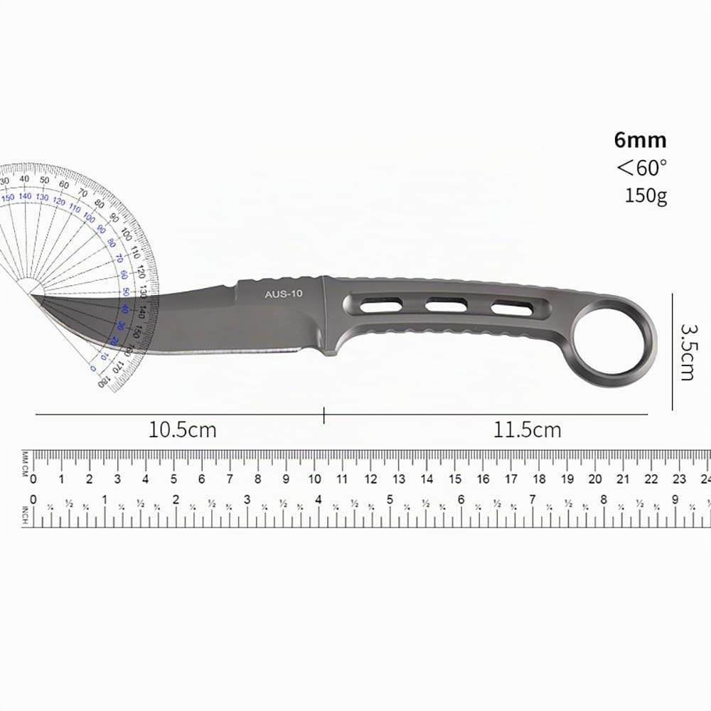 Festes Gegen Full Tang messer Edc Outdoor Jagdmesser Feststehende klinge tanto, gegen Einhandmesser, gerade scharfe stahl messer AUS10 griff, survival fixed neck knife, Gürtelmesser mit Kydex scheide