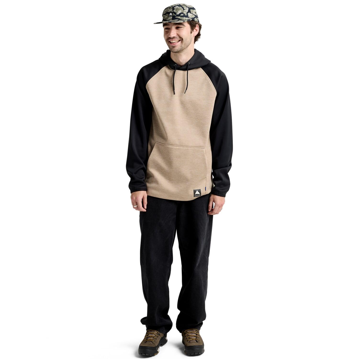 Burton - Bluza Crown Weatherproof Pullover Fleece Summit Taupe Heather/True Black Męski - Męski - Beżowy