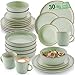 Produktbild SÄNGER Rio Minze | Kombiservice 6 Personen, Teller Set Kaffeebecher Pastaschale 30 tlg, Geschirr Set spülmaschinen- mikrowellen- kratzfest, Geschirrset aus Steingut, mintgrün | VALUE COLLECTION